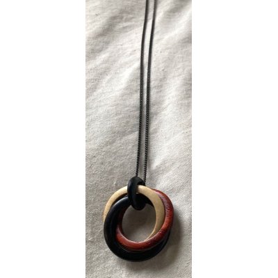Photo1: Tri Wooden Pendant (Red) 